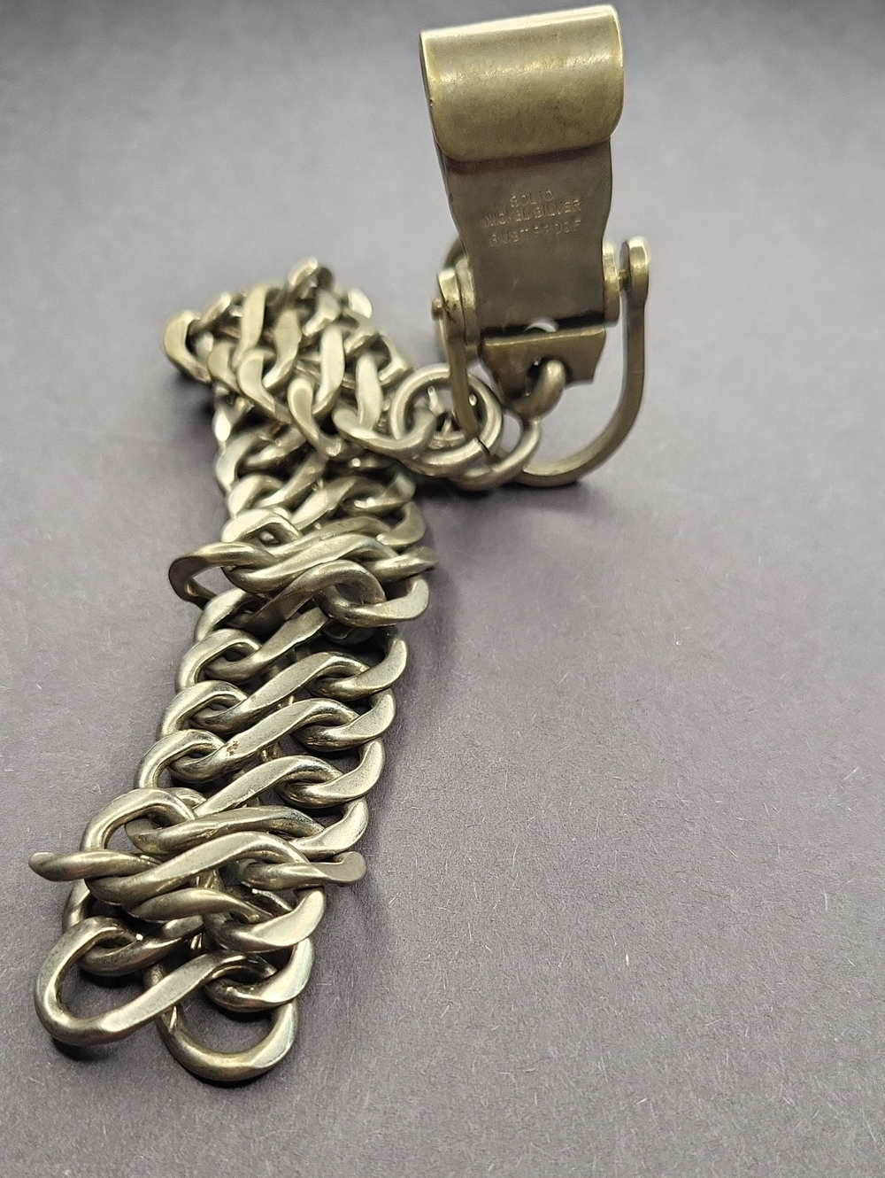 Men's Silver-Tone Heavy Chain Key Clip
